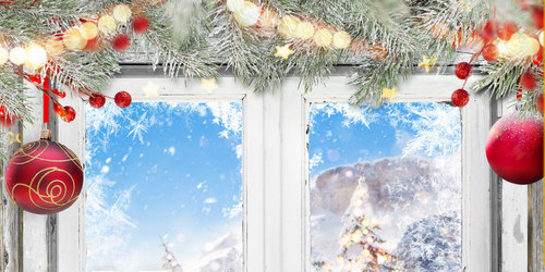 Décorations de fenêtre pour Noël
