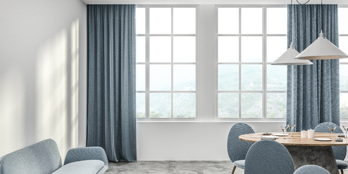 Elegant curtains in interior arrangements