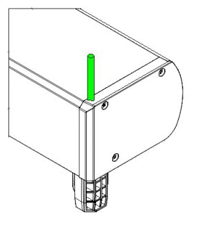Côté sortie de câble - haut