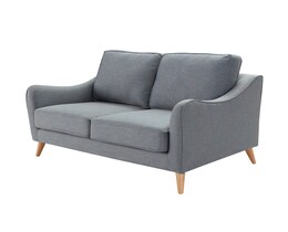 Canapé Venuste bleu denim/marron 2 places