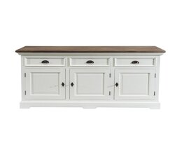 Commode Brighton 180x55x95cm blanc et gris naturel