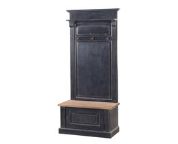 Meuble de couloir Bradford pour couloir 79x45x210, noir ancien et naturel