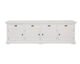 Commode Brighton 4 portes + 4 tiroirs blanche