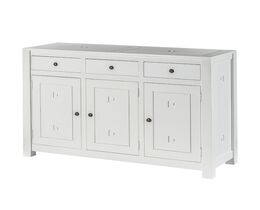 Commode Noa blanche, 3 portes + 3 tiroirs 150 x 50 x 100 cm