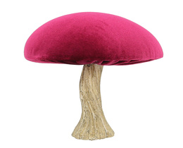 Dekoracja Velours Champignon 17 cm rubis