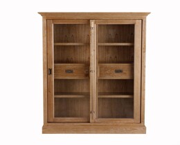Vitrine Chantal 115x40x158cm avec 2 tiroirs