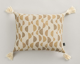 Housse de coussin rétro à pompons 45x45 cm