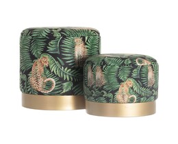 Ensemble de poufs Wild Cat doré - 2 pièces