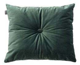 Coussin carré en velours avec bouton