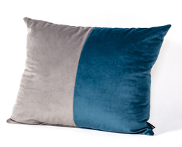 Poduszka Patchwork kwadratowa gris bleu