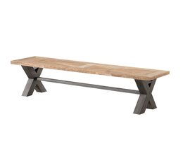 Banc Moscal 160x40x46 noir et naturel
