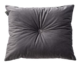 Coussin carré en velours avec bouton