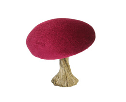 Dekoracja Velours Champignon 10 cm rubis