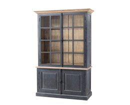 Buffet Gordes 110x46x230 noir vieilli et naturel