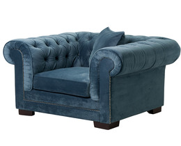Fauteuil Chesterfield classique en velours Midnight 118 x 96 x 77 cm