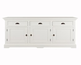 Commode Brighton 3 tiroirs + 3 portes blanche