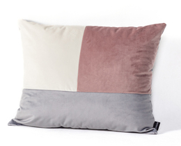 Poduszka Patchwork kwadratowa rose gris blanc