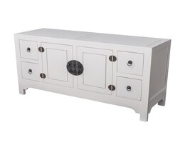 Commode moderne 137 x 45 x 76 cm blanche