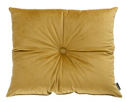 Coussin carré en velours avec bouton