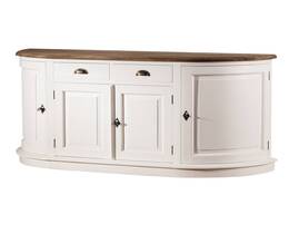 Commode Brighton 4 portes + 2 tiroirs blanc et naturel