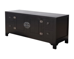 Commode moderne 137 x 45 x 76 cm noire