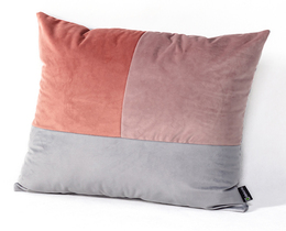 Poduszka Patchwork kwadratowa rose gris lilas