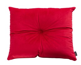 Coussin carré en velours avec bouton
