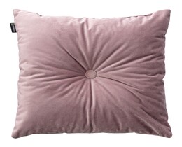 Coussin carré en velours avec bouton