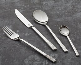 Couverts Fiori Platinum pour 6 personnes, 24 pièces
