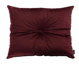 Coussin carré en velours avec bouton
