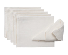 Lot de 6 serviettes de table 42 x 42 cm en lin 392-04