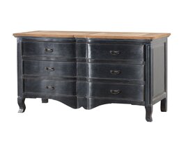 Commode Tulon 130x55x90 noir vieilli et naturel