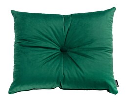 Coussin carré en velours avec bouton