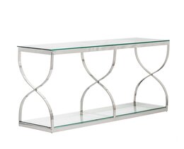 Console Dubaï argentée 140x40x80