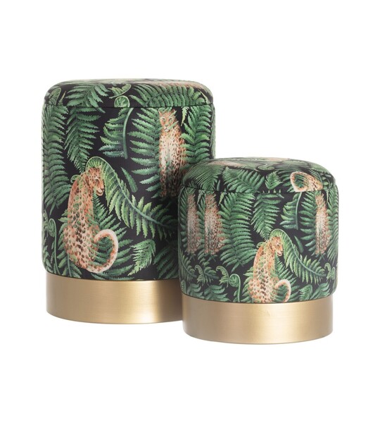 Set poufs Wild Cat gold-2pcs