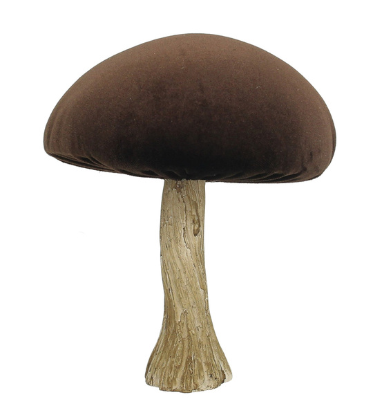Dekoracja Velvet Mushroom 17 cm brown